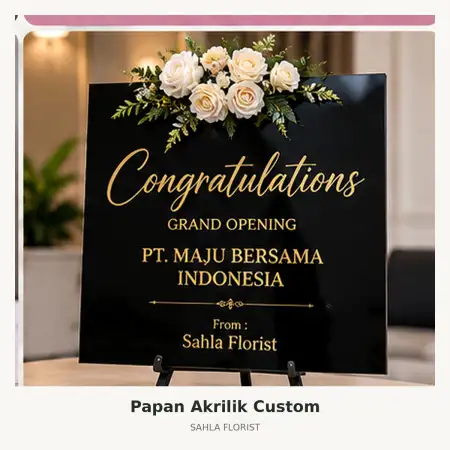 Papan Bunga Akrilik Simokerto